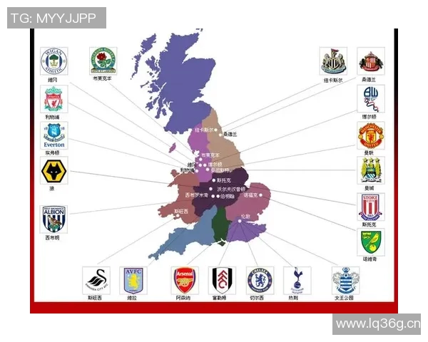 英超球队的所处城市地图分布概览